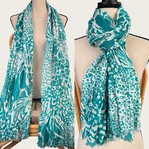 Teal Animal Print Scarf